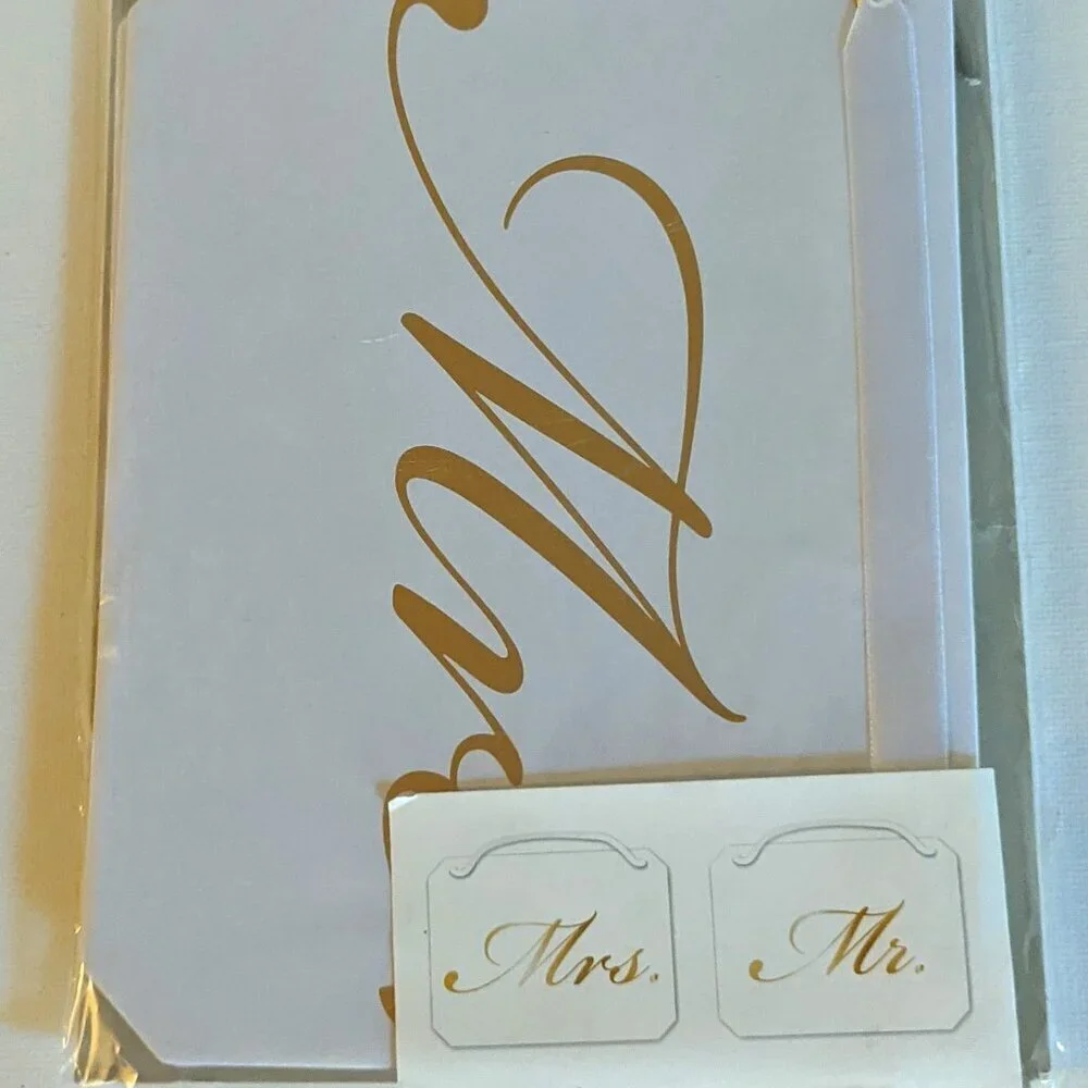 NWT Celebrate It 'Mr Mrs' Chair Signs Summer Wedding Reception Party Michael's